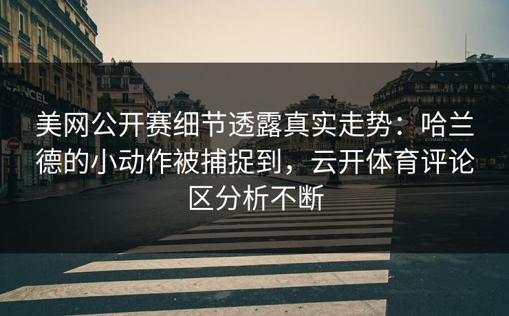 美网公开赛细节透露真实走势：哈兰德的小动作被捕捉到，云开体育评论区分析不断