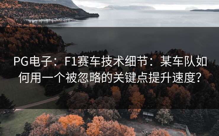 PG电子：F1赛车技术细节：某车队如何用一个被忽略的关键点提升速度？