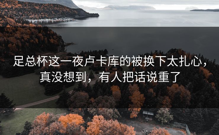 足总杯这一夜卢卡库的被换下太扎心，真没想到，有人把话说重了
