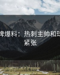 开元棋牌爆料：热刺主帅和球员关系紧张