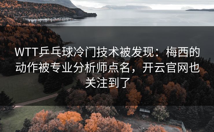 WTT乒乓球冷门技术被发现：梅西的动作被专业分析师点名，开云官网也关注到了